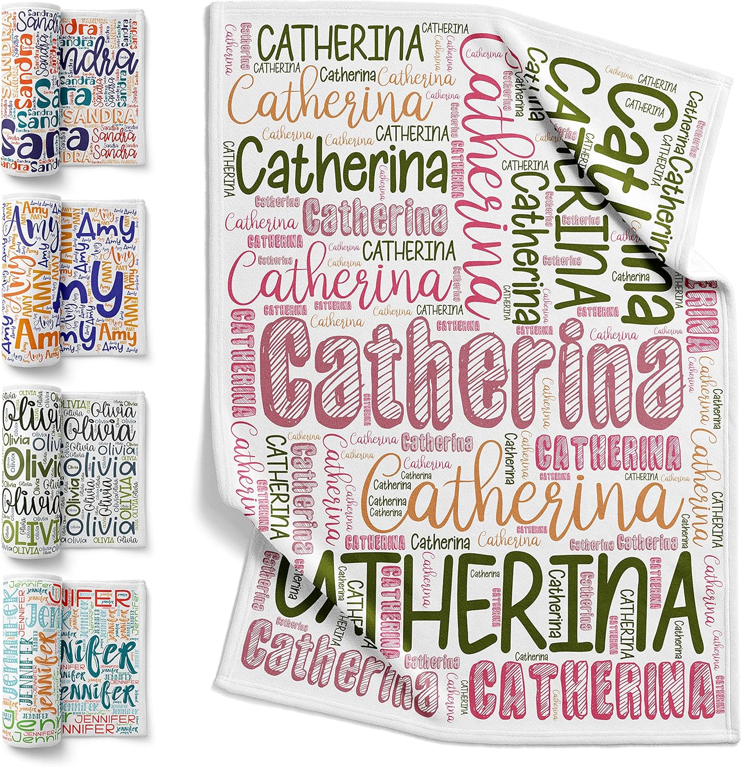 Personalized Baby Blanket with Word Art Names for Kids