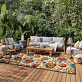 Aloha Indoor/Outdoor Multicolor 8x11 Area Rug - Durable, Easy-Clean