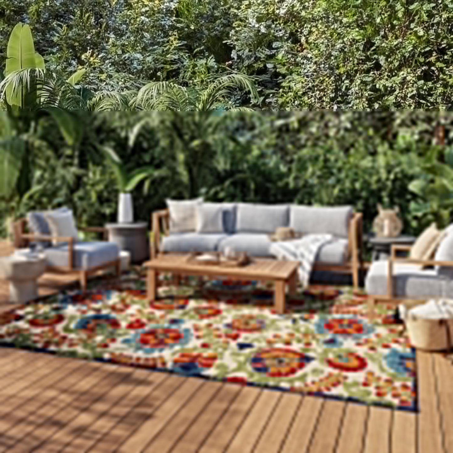 Nourison Home Aloha Indoor/Outdoor Multicolor Area Rug 8x11