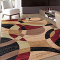 Contemporary Abstract Circles Area Rug 8x10 - Durable, Plush