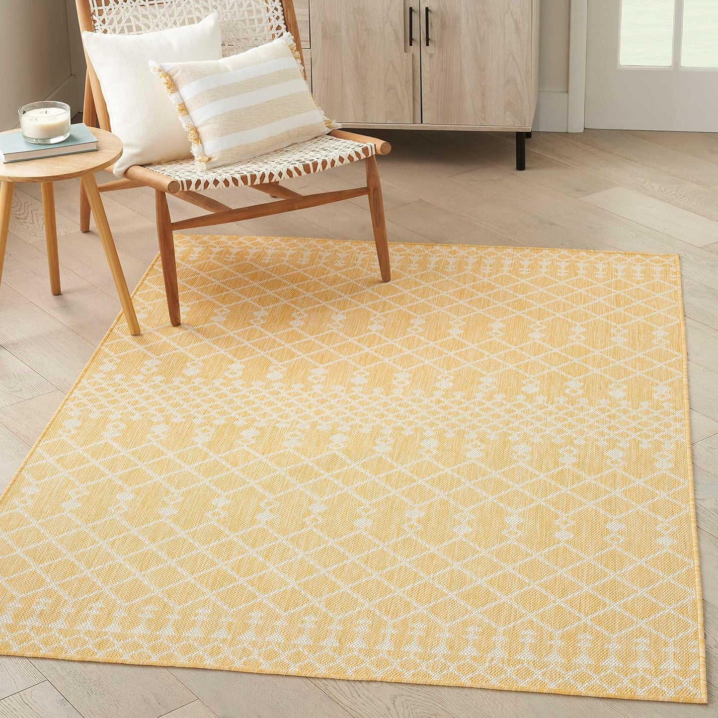 Nourison Positano Indoor/Outdoor Yellow 5ft x 7ft Area Rug Review