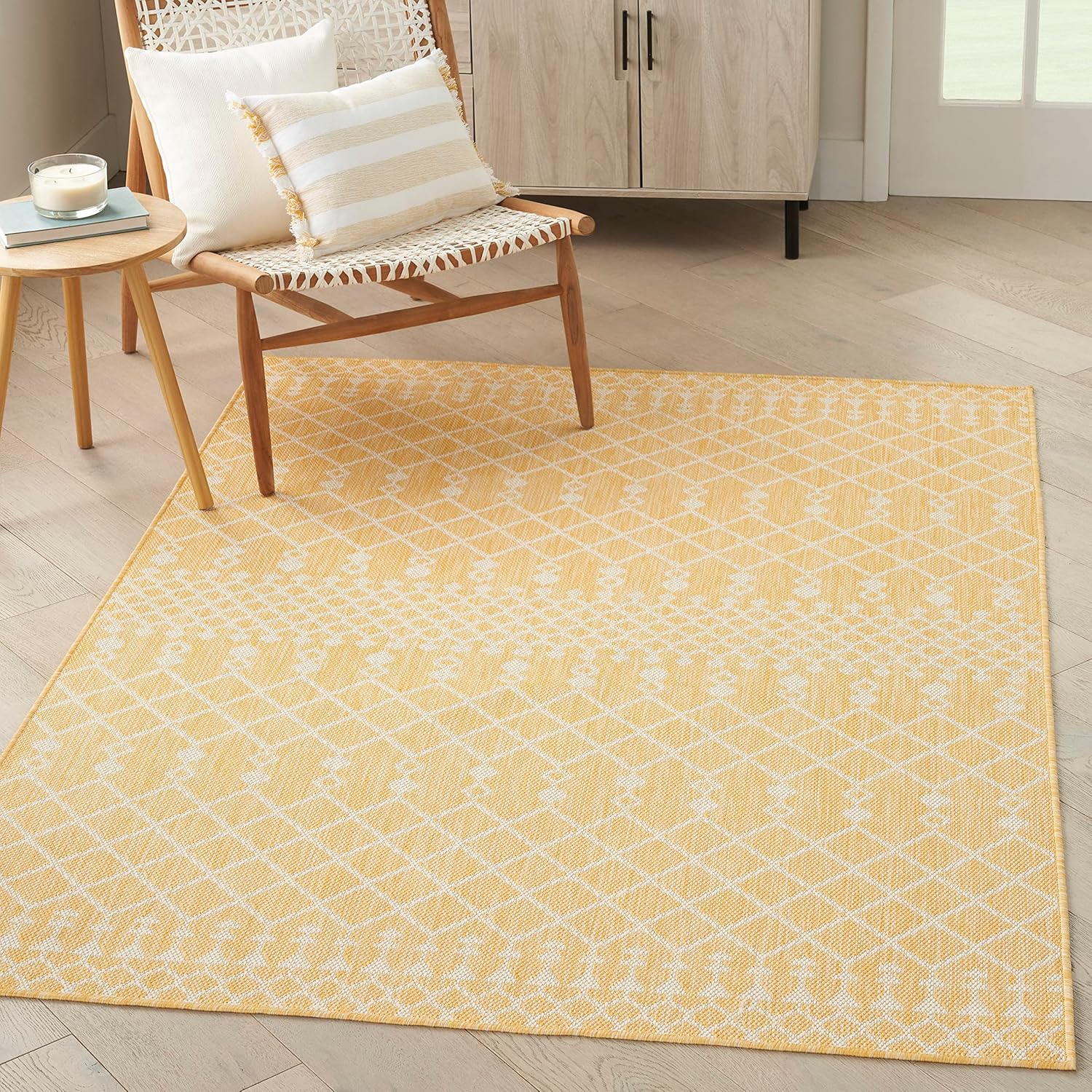 Nourison Positano Indoor/Outdoor Yellow 5ft x 7ft Area Rug Review