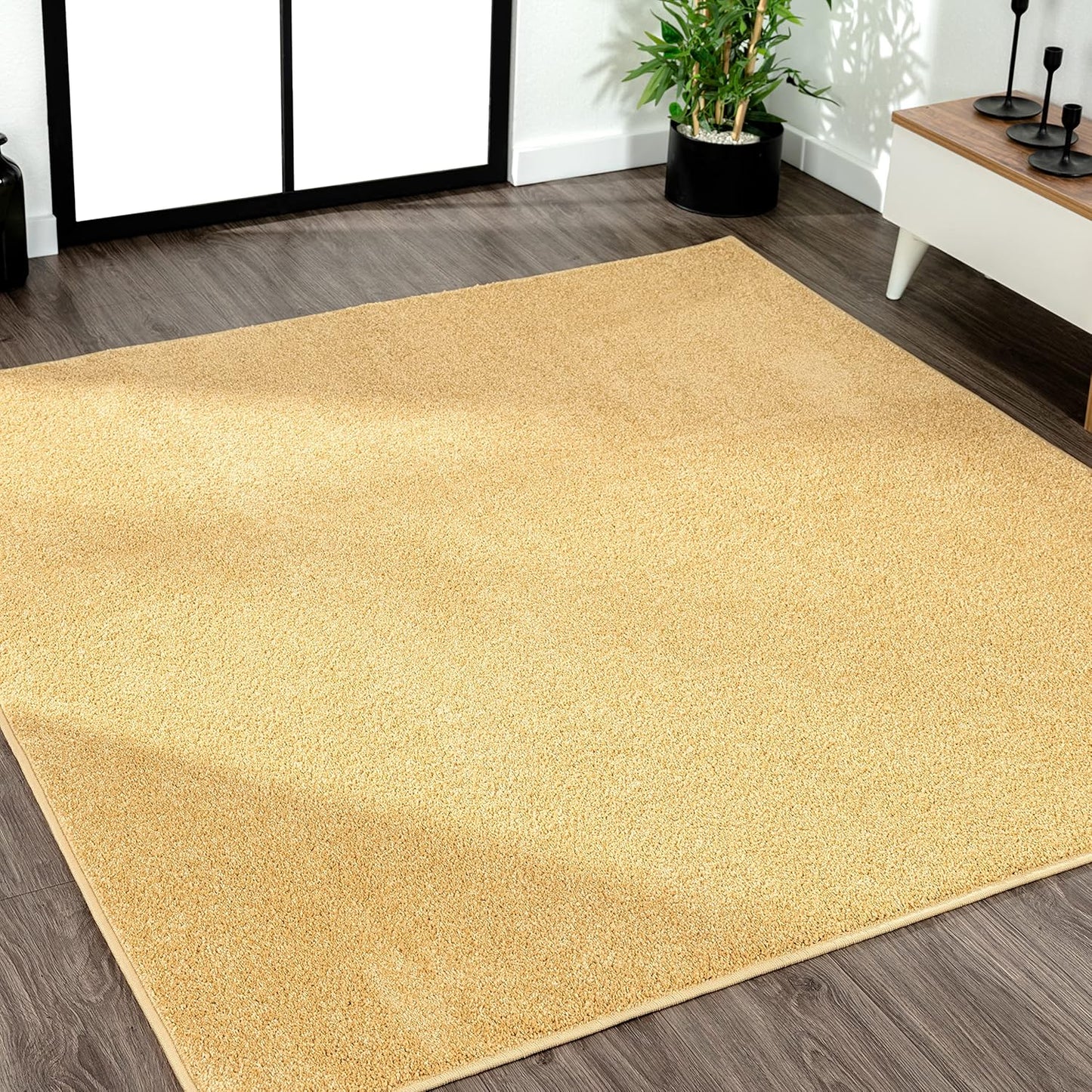 Haze Solid Low-Pile Mustard 9x9 Square Indoor Area Rug Review