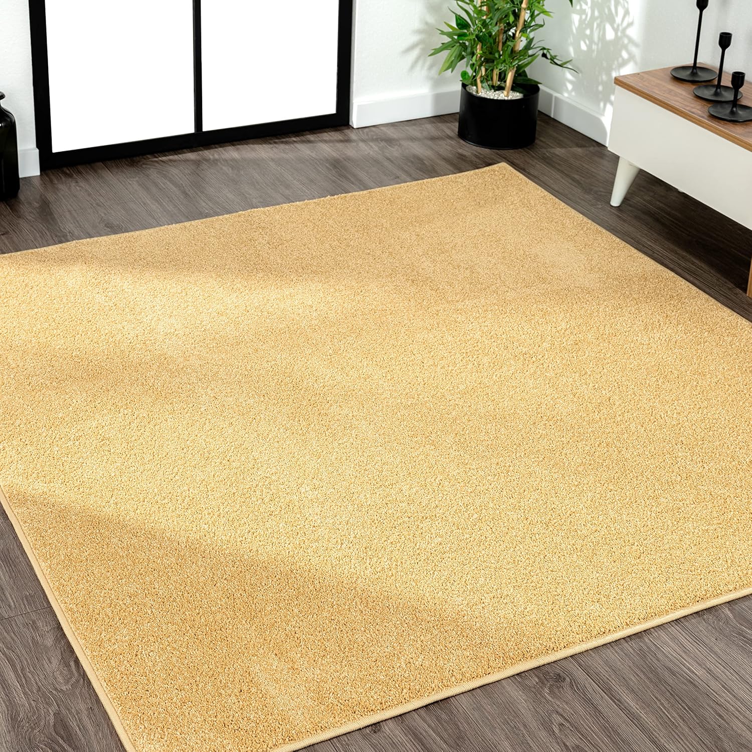 Haze Solid Low-Pile Mustard 9x9 Square Indoor Area Rug Review