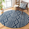 SAFAVIEH Tulum Collection 5ft Round Navy/Ivory Area Rug Review