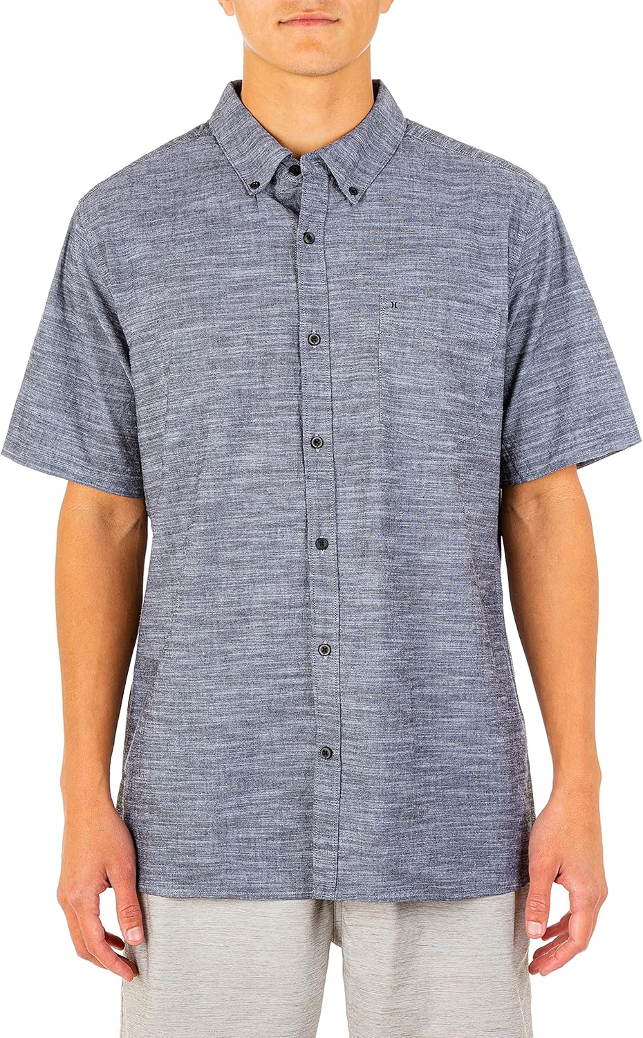 Hurley Men's One and Only Textured Short Sleeve Button Up Shirt