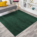 Haze Solid Low-Pile Emerald 5x5 Square Indoor Area Rug - Pet-Friendly