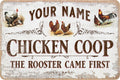 Custom Chicken Coop Sign Vintage Design Personalized - Durable Metal