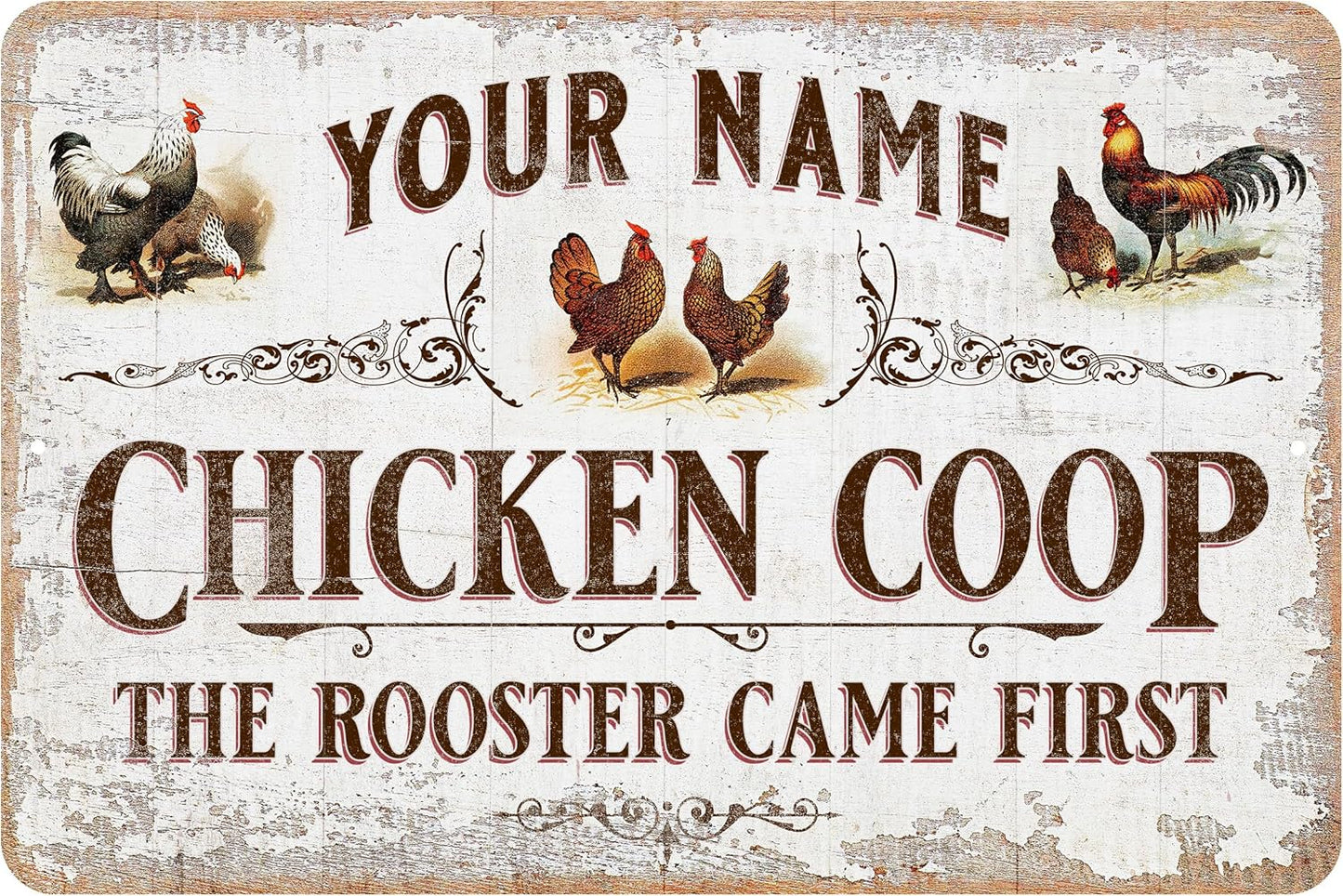 Custom Chicken Coop Sign - Vintage Design, Personalized for You