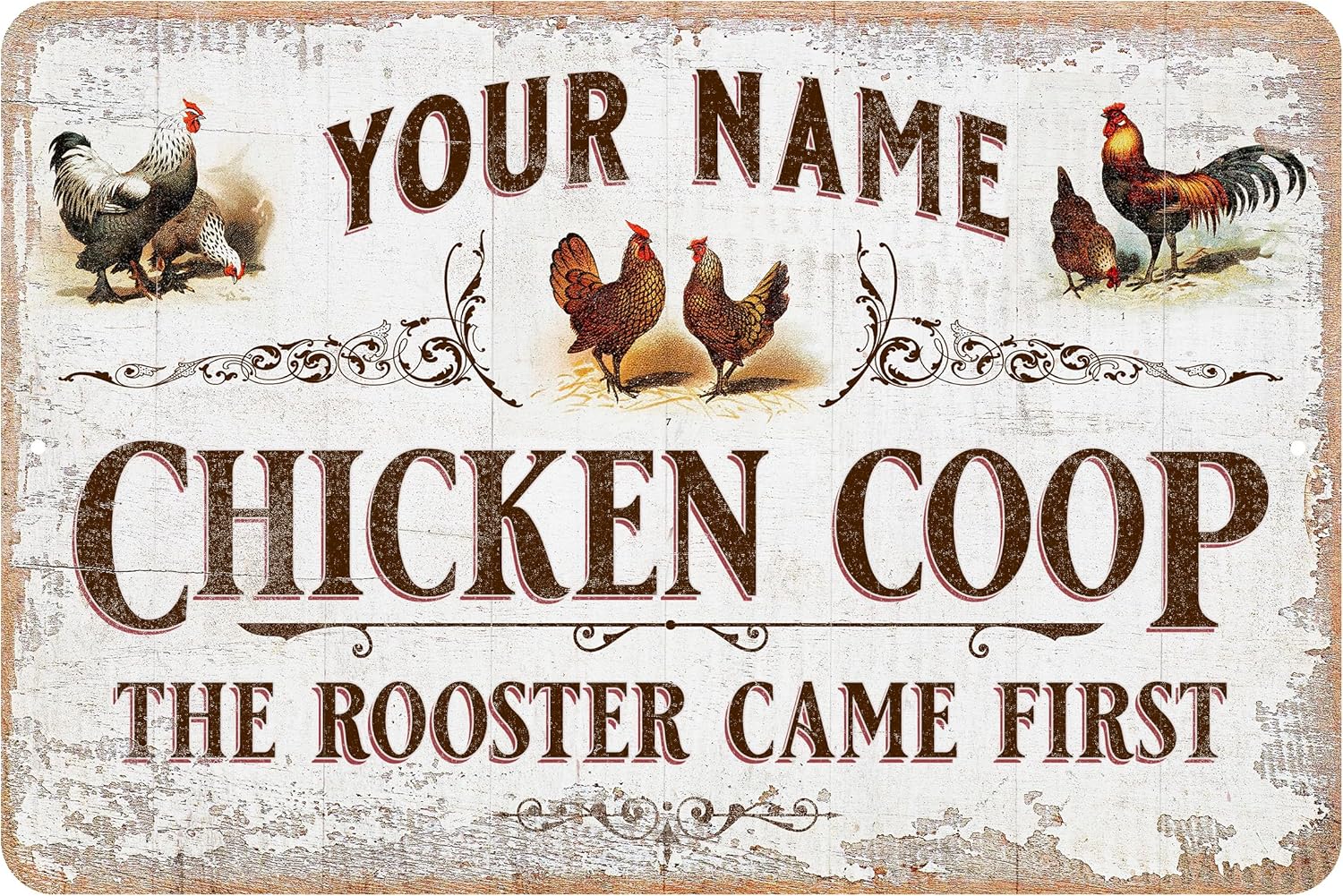Custom Chicken Coop Sign - Vintage Design, Personalized for You