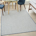 Nourison Courtyard Indoor/Outdoor Ivory Blue 6 ft x 9 ft Rug - Durable