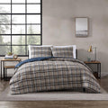 Eddie Bauer King Duvet Cover Set in Rugged Plaid Brown Style