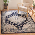 8 ft x 10 ft Ivory & Navy Boho Medallion Area Rug - Non-Shedding