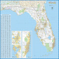 Topographics Florida Laminated Wall Map 42in x 42in - Statewide