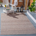 Courtyard 8 ft x 10 ft Grey Brown Indoor Outdoor Rug - Durable