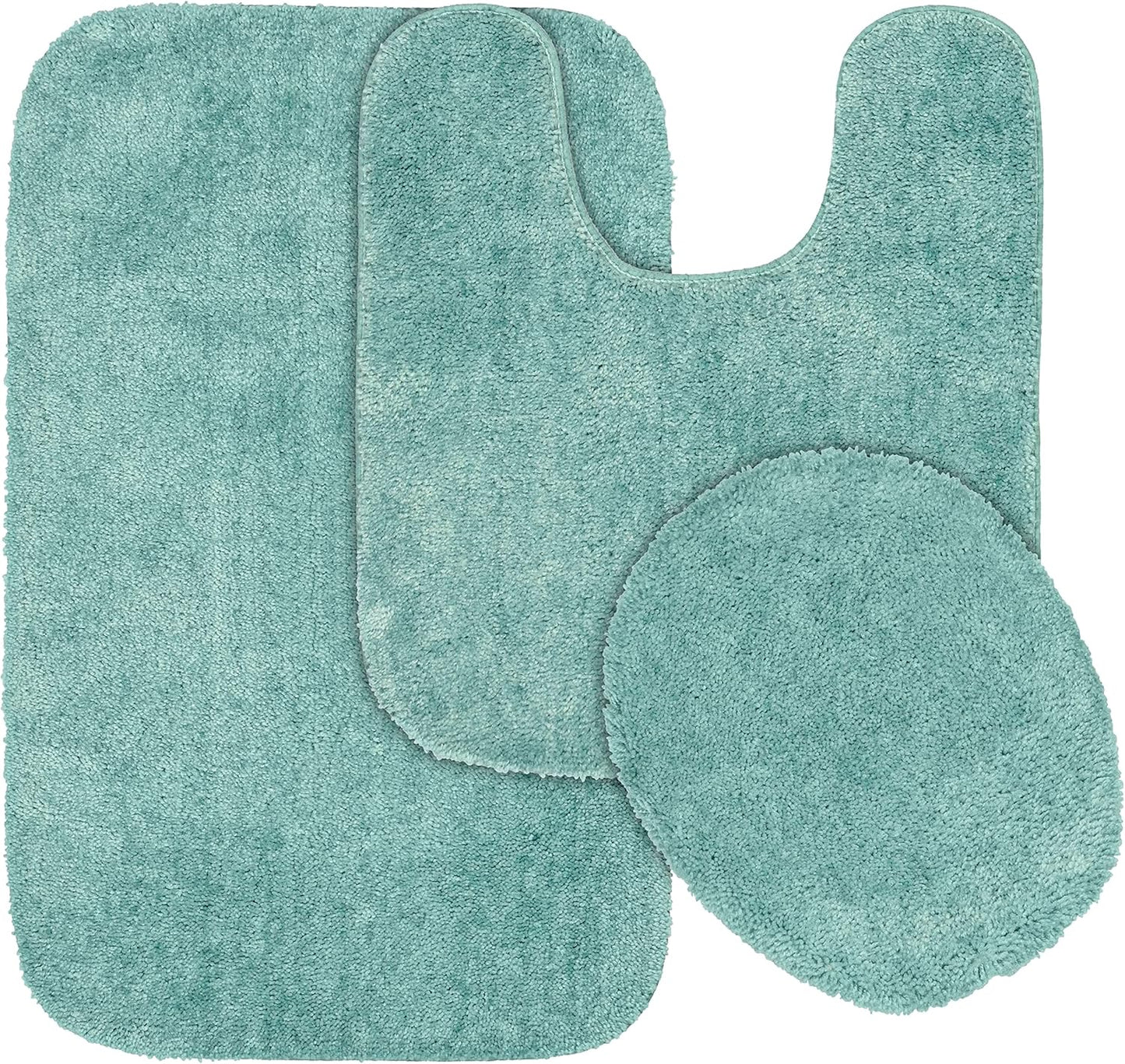 Garland Rug Traditional Nylon Washable Sea Foam 3 Piece Set