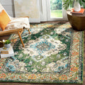 Monaco Collection Area Rug 5ft 1in x 7ft 7in - Forest Green Medallion