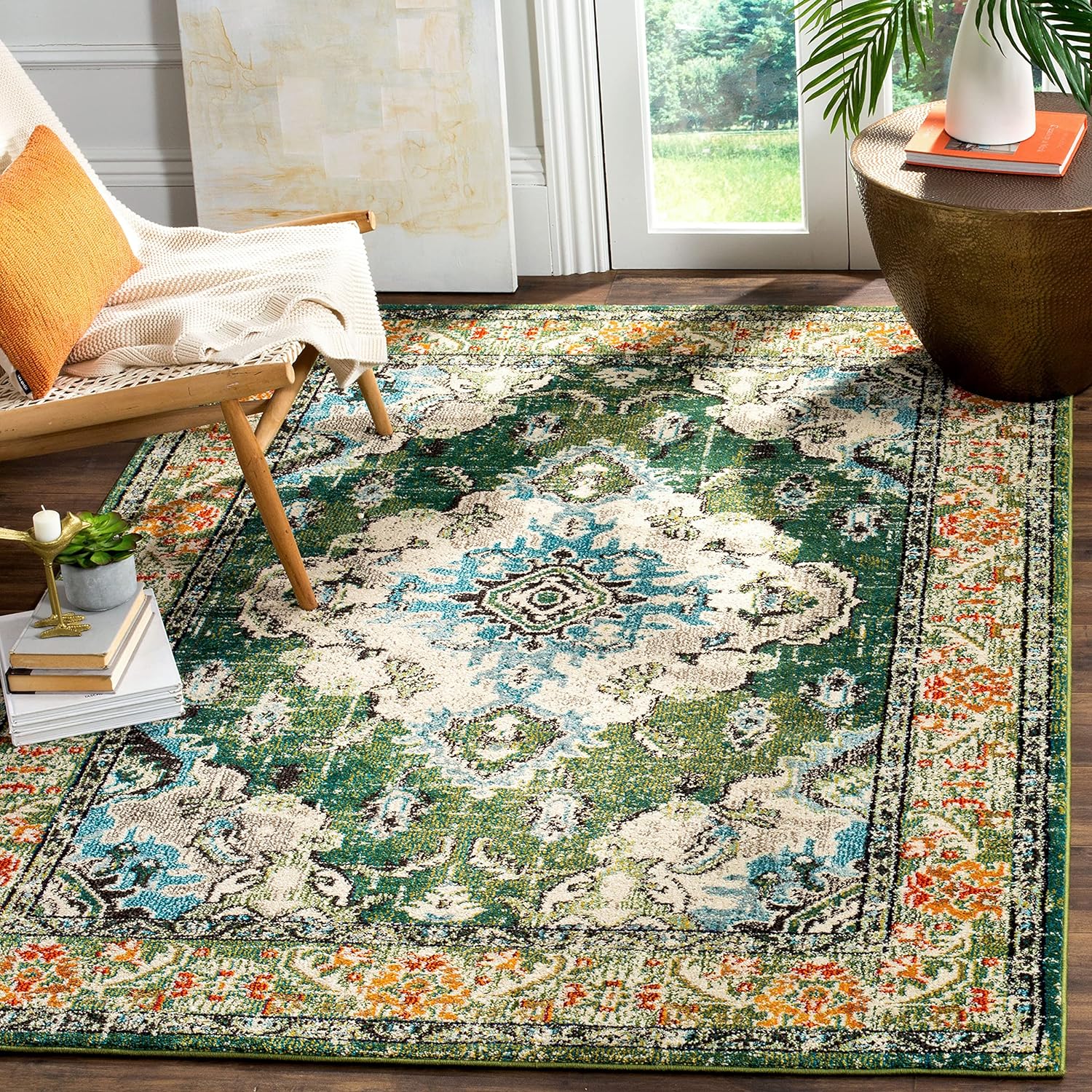 SAFAVIEH Monaco Collection Accent Rug - Boho Medallion Design