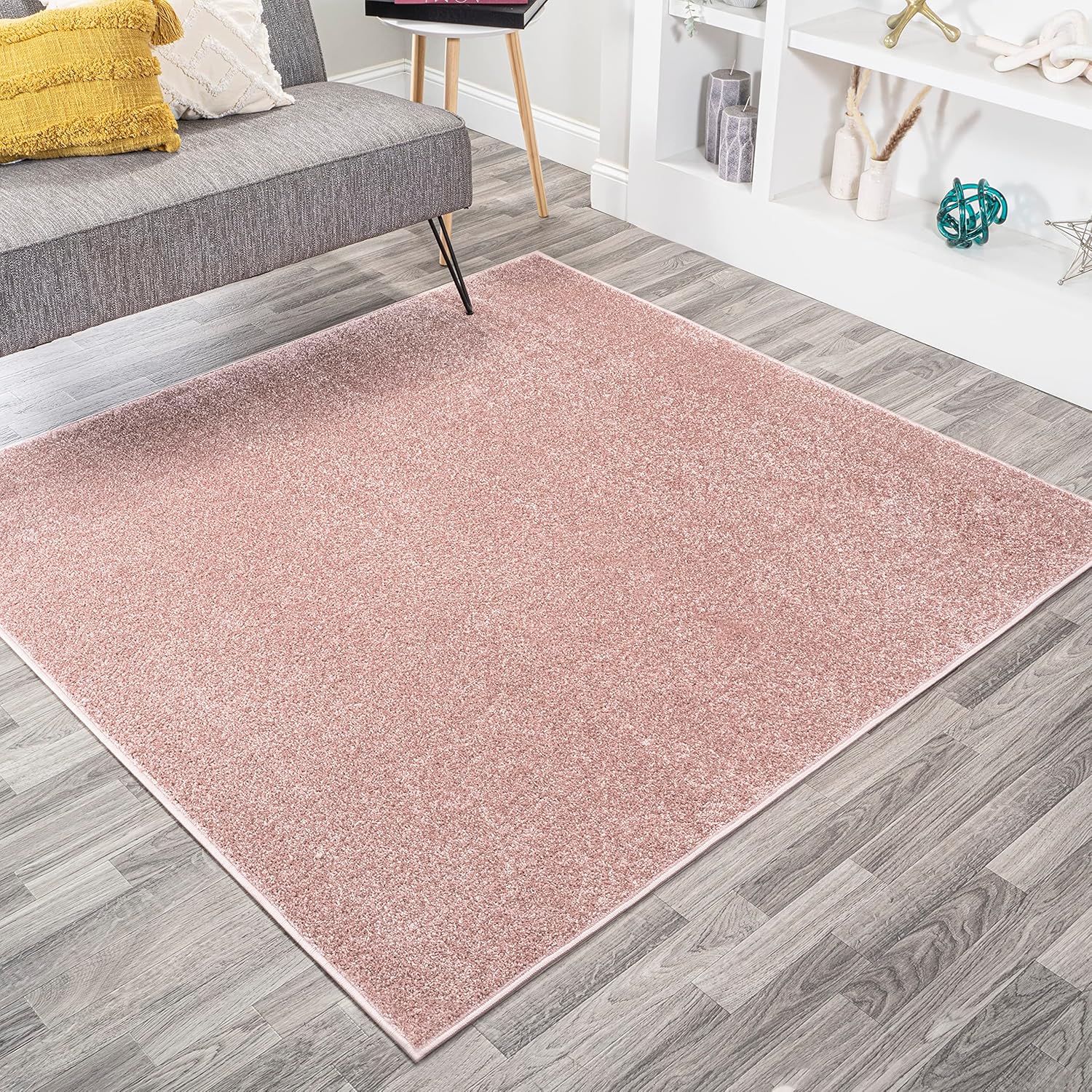 Haze Solid Low-Pile Pink 9x9 Square Indoor Area Rug Review
