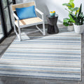 Cabana 6ft 7in x 9ft Grey/Blue Stripe Indoor/Outdoor Rug - Durable