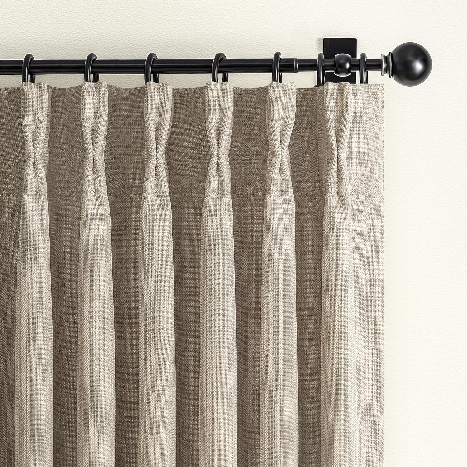 Blackout Memory Trained Pinch Pleated Curtains for Living Room