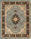 Well Woven Barclay Medallion Kashan Light Blue 8x10 Rug - Timeless