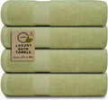Luxury Cotton Bath Towels Set of 4 (27 x 54) Sage Green - Soft