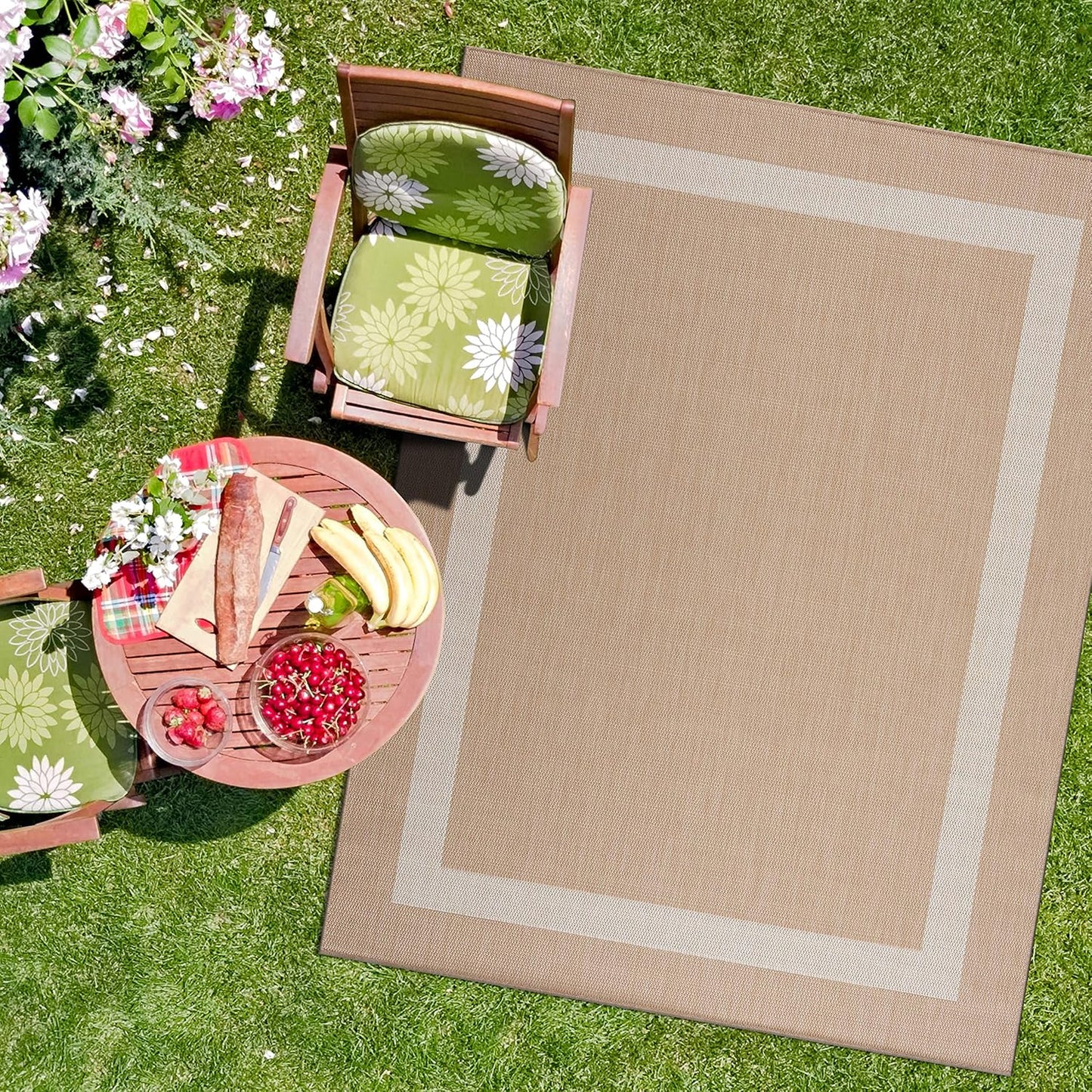CAMILSON Outdoor Rug 9x12 - Large Modern Waterproof Area Carpet