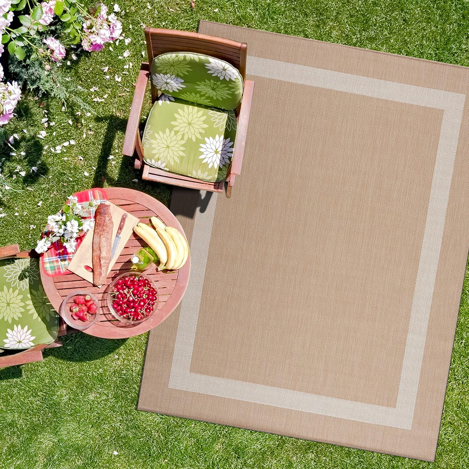 CAMILSON Outdoor Rug 9x12 - Large Modern Waterproof Area Carpet