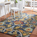 SAFAVIEH Blossom 5 ft x 8 ft Navy Multi Wool Rug - Modern Floral