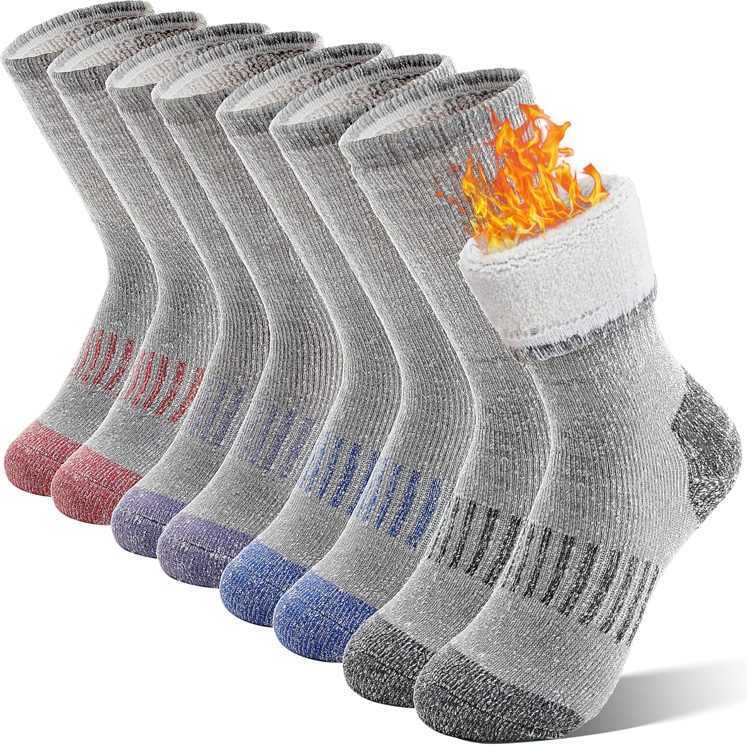 Warm Winter Merino Wool Kids Socks - 4 Pairs