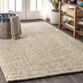 Hand Woven Chunky Jute Light Ivory Indoor Area Rug for Home
