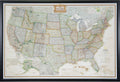 Wayfarer Push Pin Travel Map 24x36 Framed - Black Moulding