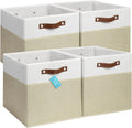 13x13 Cube Fabric Storage Bins Set of 4 - Collapsible Cube Organizers