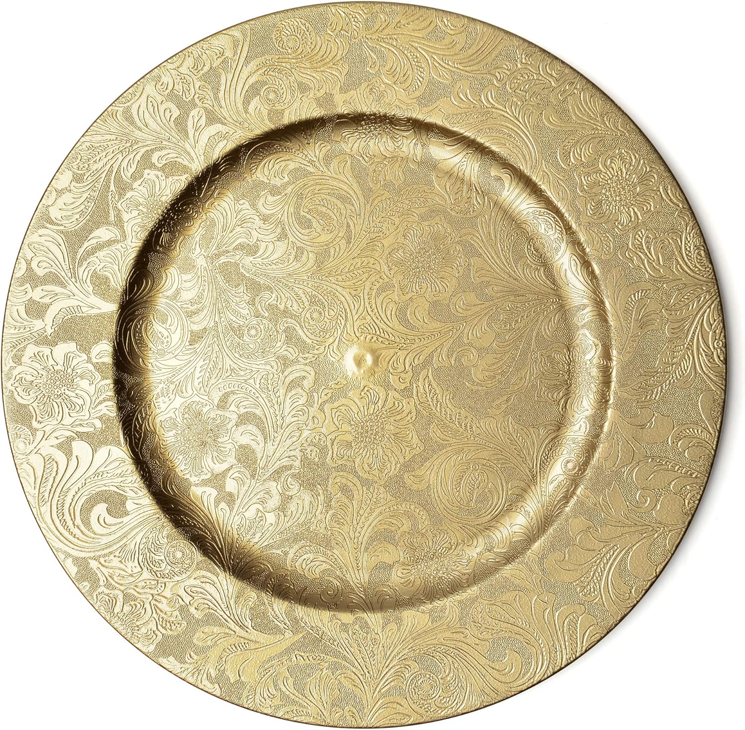 Chateau Fine Tableware - Gold Floral Charger Plates Set - Elegant Chargers for Every Occasion