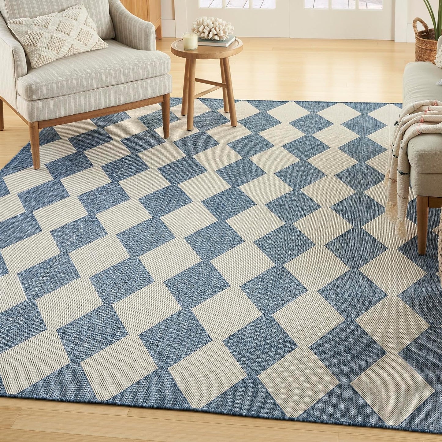 Nourison Home Positano Indoor/Outdoor Navy Blue Area Rug 5ft x 7ft