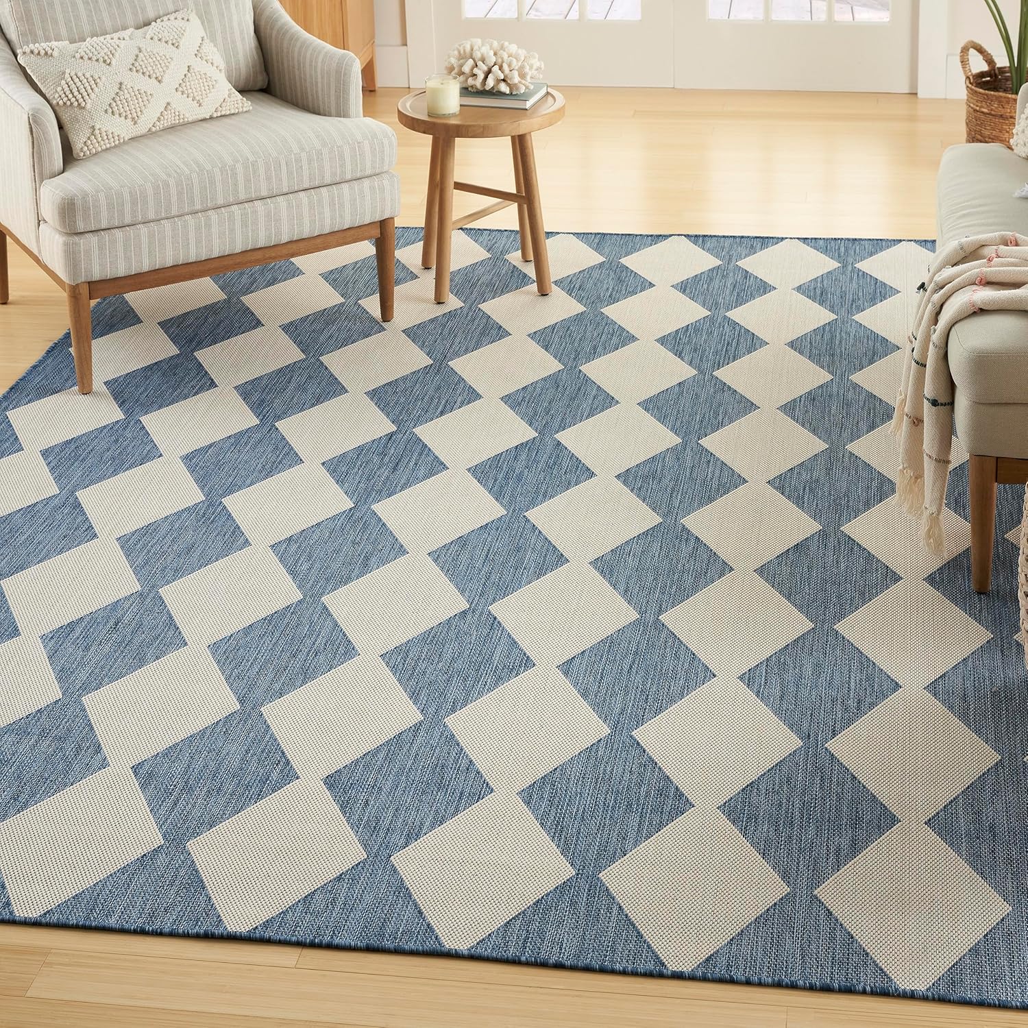 Nourison Home Positano Indoor/Outdoor Navy Blue Area Rug 5ft x 7ft