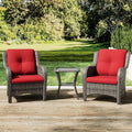 Joyside Patio Bistro Set Wicker Chairs - Comfortable 3-Piece Outdoor