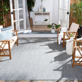 Courtyard 8 ft x 10 ft Grey/Navy Outdoor Indoor Rug - Waterproof