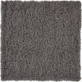 Unique Loom Solid Shag Area Rug 3 ft 3 in Square - Soft Graphite Gray