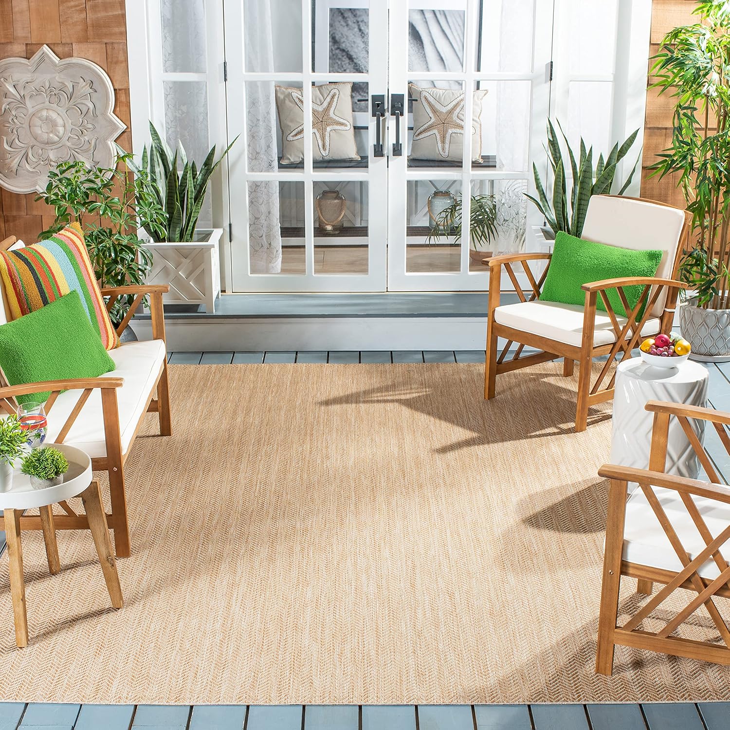 SAFAVIEH Washable Rug Outdoor Courtyard Collection - 7ft 10in Square