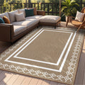 Outdoor Patio Rug 6x9 - Washable Geometric Outdoor Rug for Deck