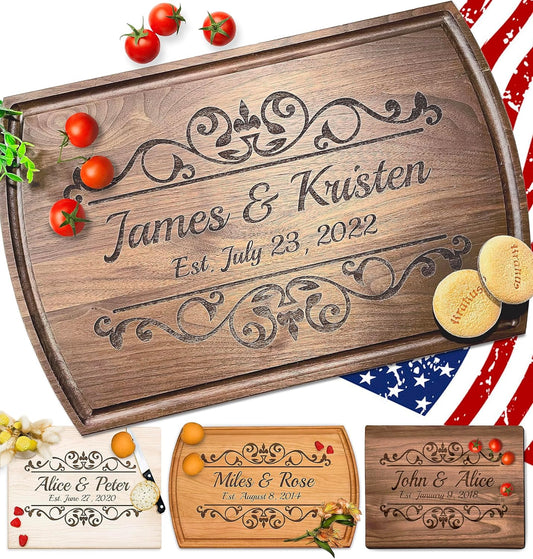 Personalized Wooden Cutting Board for Charcuterie & Cheese Serving