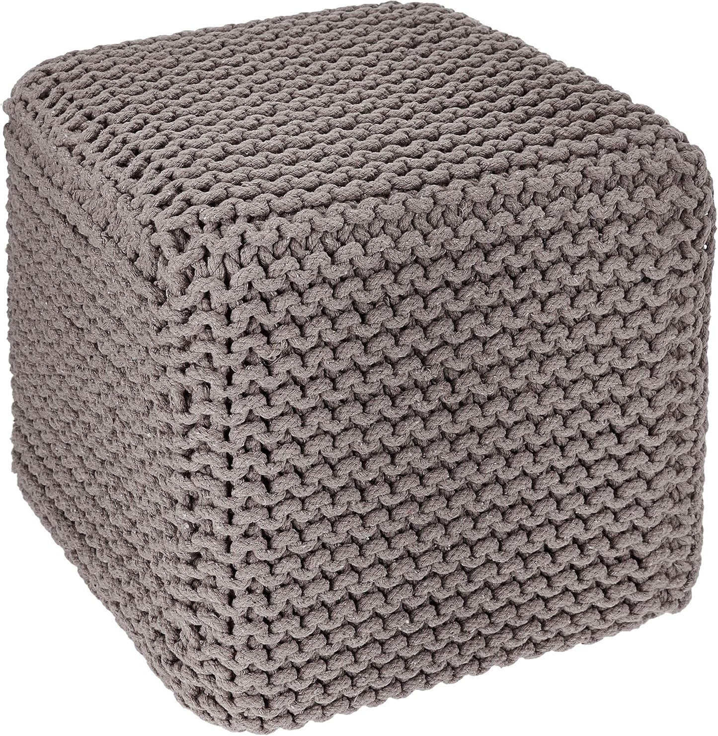 Hand Knitted Pouf Ottoman - Stylish Foot Stool for Any Room