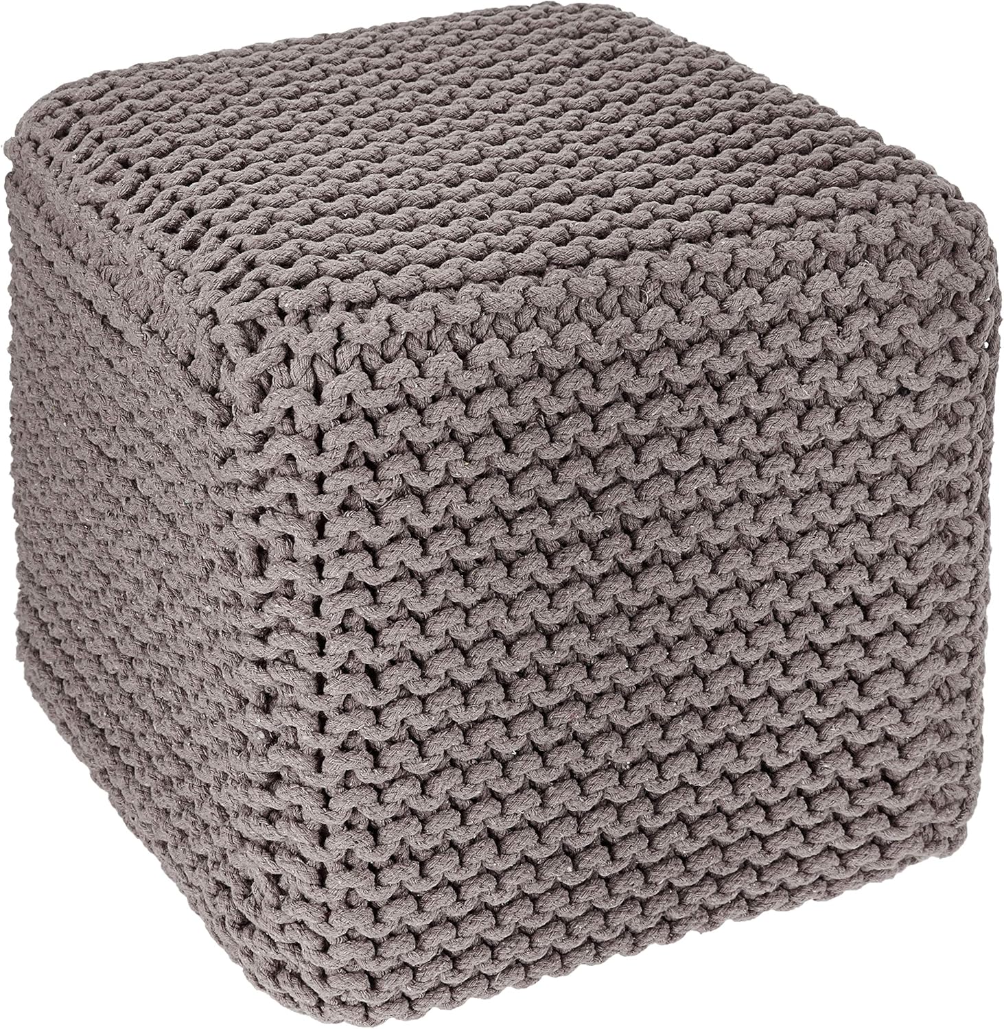 Hand Knitted Pouf Ottoman - Stylish Foot Stool for Any Room