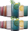 Khen Hobnail Plastic Drinking Glasses Set of 12 - Stylish Shatterproof