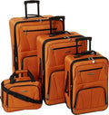 Orange 4-Piece Expandable Luggage Set - Softside Uprights