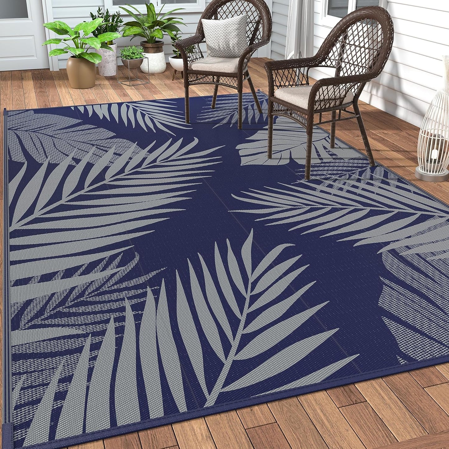 GENIMO Outdoor Rug 5ft x 8ft Waterproof for Patios and More