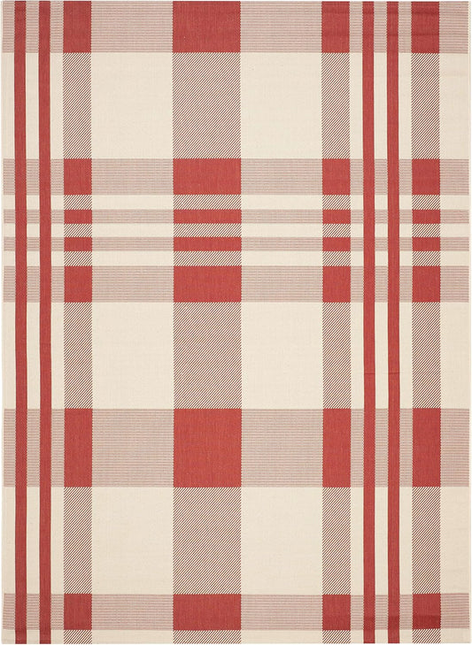 SAFAVIEH Courtyard Collection 8ft x 11ft Red/Bone Area Rug Review