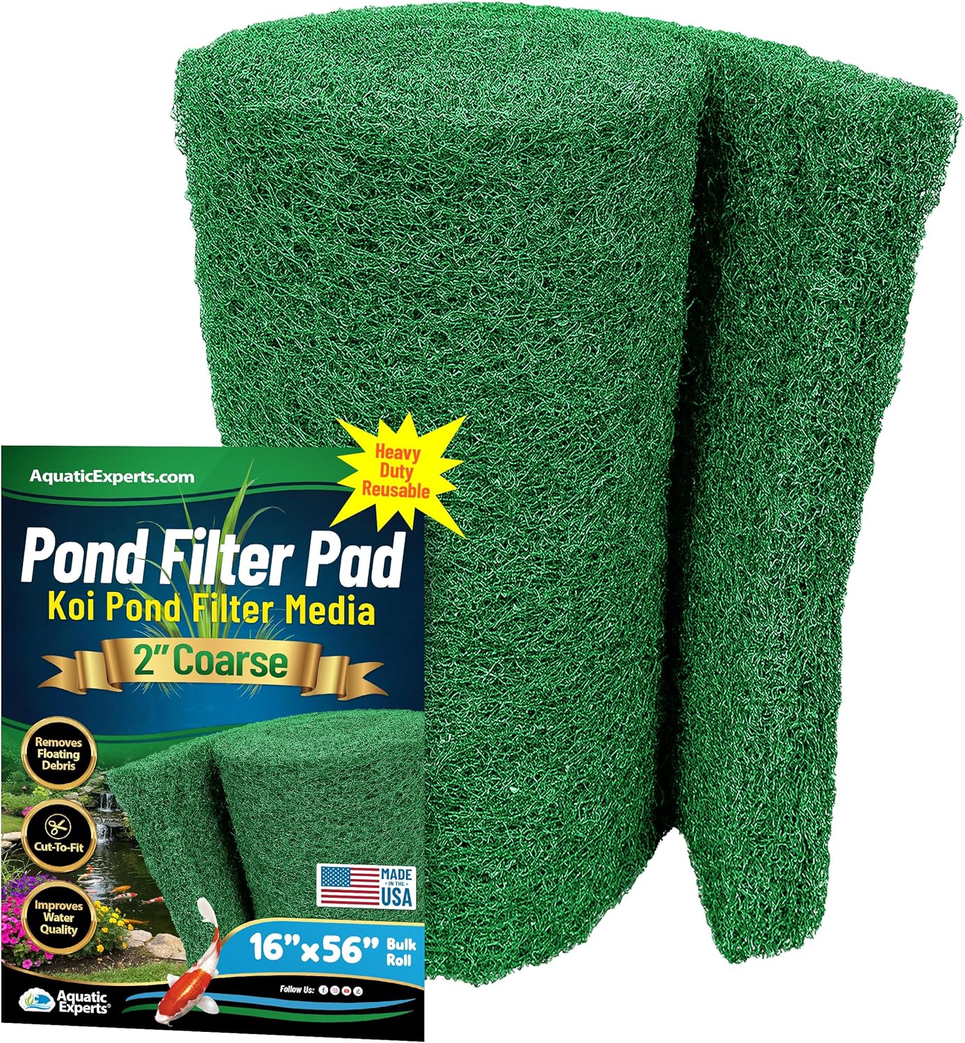 Aquatic Experts Green Coarse Pond Filter Pad for Koi Ponds